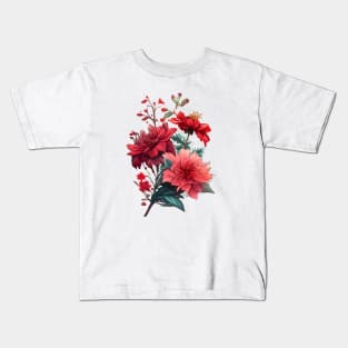 Red Flowers Kids T-Shirt